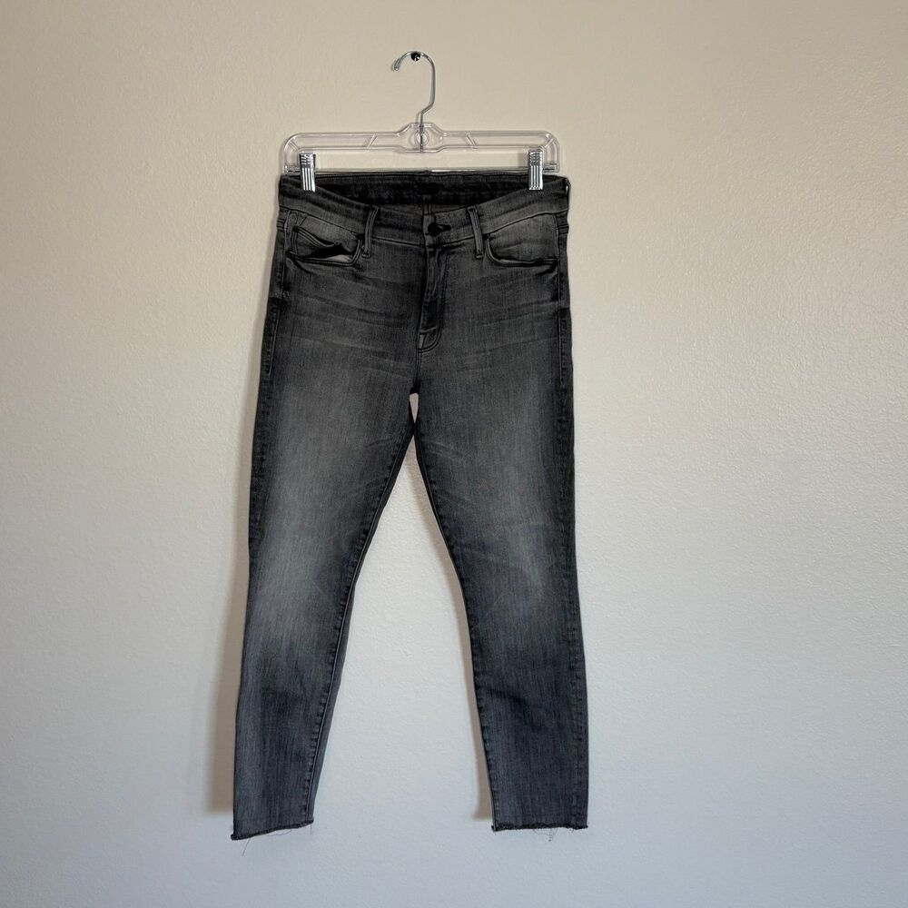 Mother Denim Jeans The Looker Ankle Fray Grim Shadows 30